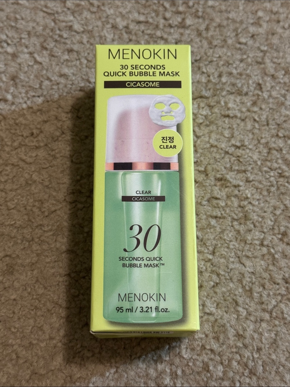 MENOSKIN 30 sec Quick Bubble Mask Clear 95ml with cica-exosome for soothing care